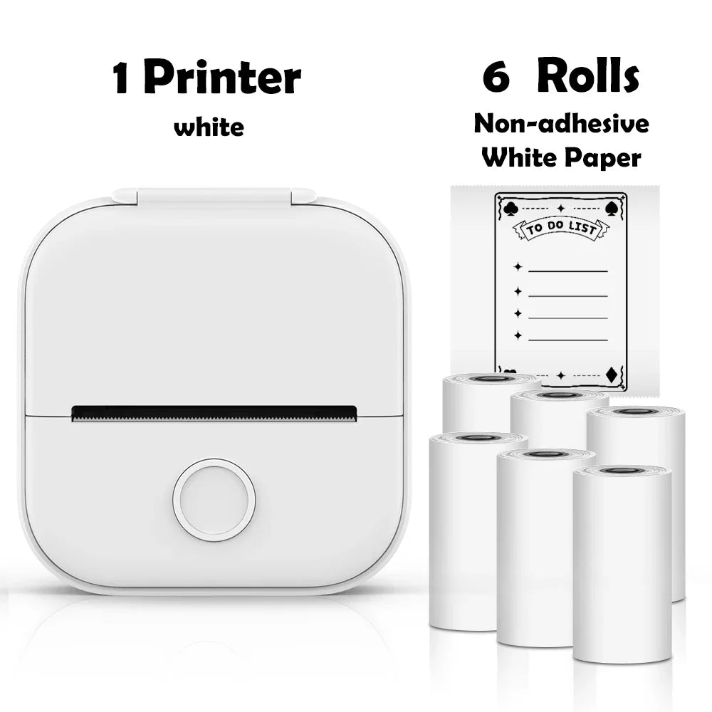 T02 Wireless Mini Thermal Printer - Portable Adhesive Sticker Printer for DIY Projects