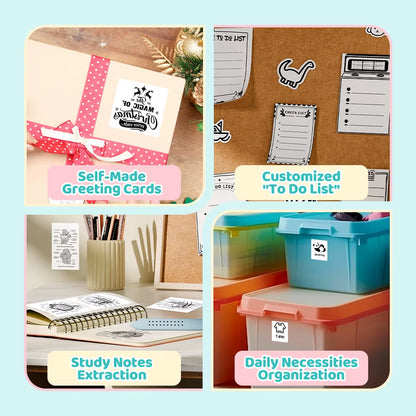 T02 Wireless Mini Thermal Printer - Portable Adhesive Sticker Printer for DIY Projects