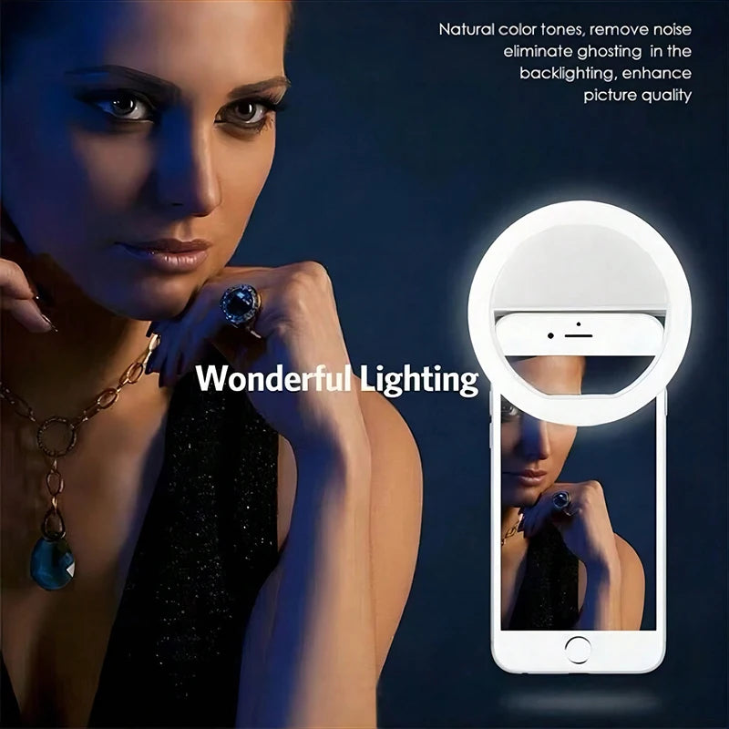 LED Selfie Ring Light - Professional Makeup Lighting and Mobile Photography Lamp