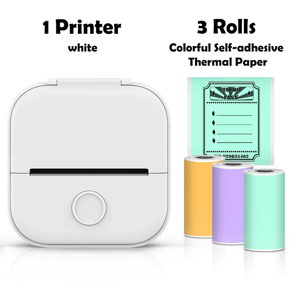T02 Wireless Mini Thermal Printer - Portable Adhesive Sticker Printer for DIY Projects