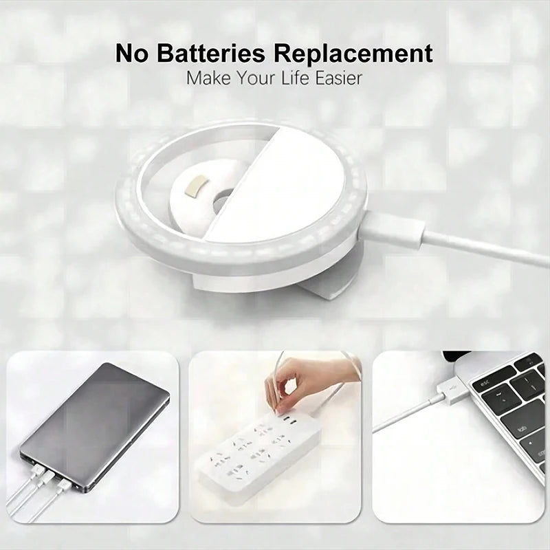 LED Selfie Ring Light - Professional Makeup Lighting and Mobile Photography Lamp