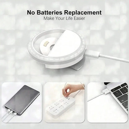 LED Selfie Ring Light - Professional Makeup Lighting and Mobile Photography Lamp