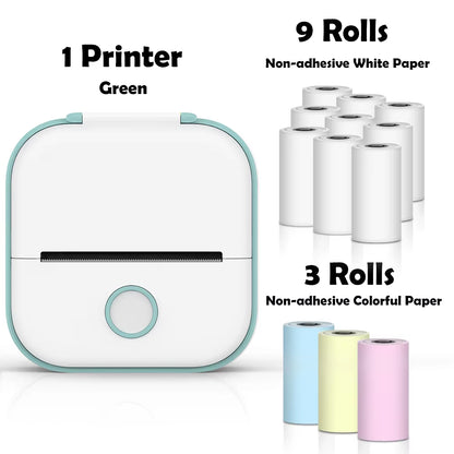 T02 Wireless Mini Thermal Printer - Portable Adhesive Sticker Printer for DIY Projects