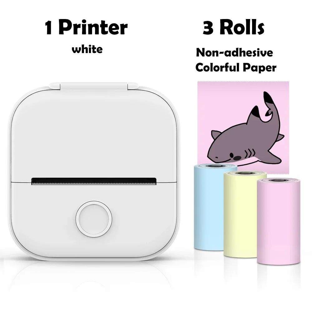 T02 Wireless Mini Thermal Printer - Portable Adhesive Sticker Printer for DIY Projects