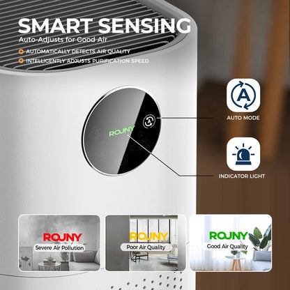 Advanced Air Purifier for Home Allergies and Pet Hair with H13 True HEPA Filter and 25dB Quiet Operation
