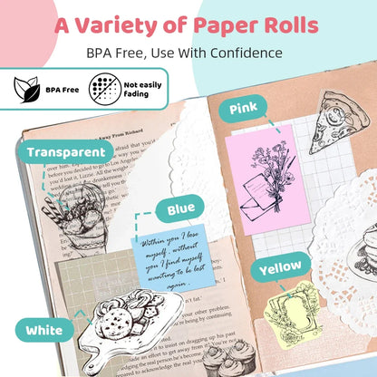 T02 Mini Thermal Printer - Portable Bluetooth Pocket Printer for Stickers, Photos, and Notes