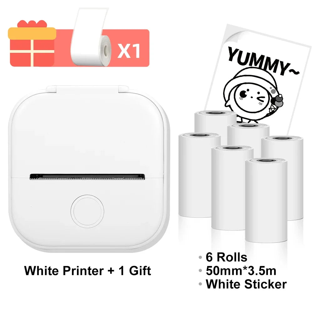 T02 Mini Thermal Printer - Portable Bluetooth Pocket Printer for Stickers, Photos, and Notes