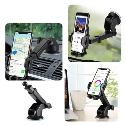 360° Adjustable Windshield Phone Holder for Car - Dashboard Mount for iPhone 16, 15, 14, Samsung, and Xiaomi Devices