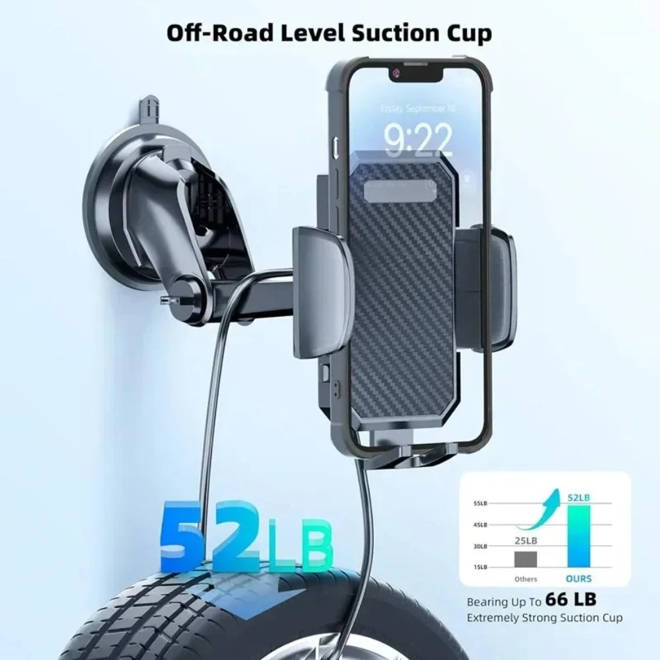 360° Adjustable Windshield Phone Holder for Car - Dashboard Mount for iPhone 16, 15, 14, Samsung, and Xiaomi Devices