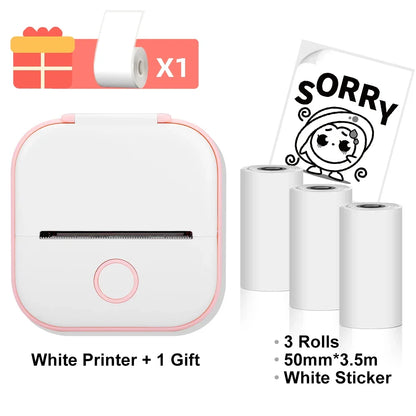 T02 Mini Thermal Printer - Portable Bluetooth Pocket Printer for Stickers, Photos, and Notes