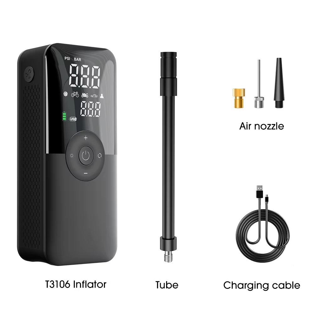 Rechargeable Tire Inflator Digital Cordless Car Tyre Inflator for Motocycle Bicycle Balls Por...