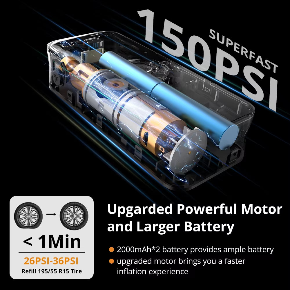 Rechargeable Tire Inflator Digital Cordless Car Tyre Inflator for Motocycle Bicycle Balls Por...